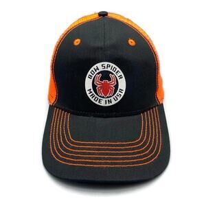 Bow Spider Archery Snapback Baseball Cap Trucker Hat Black & Blaze Orange OSFA